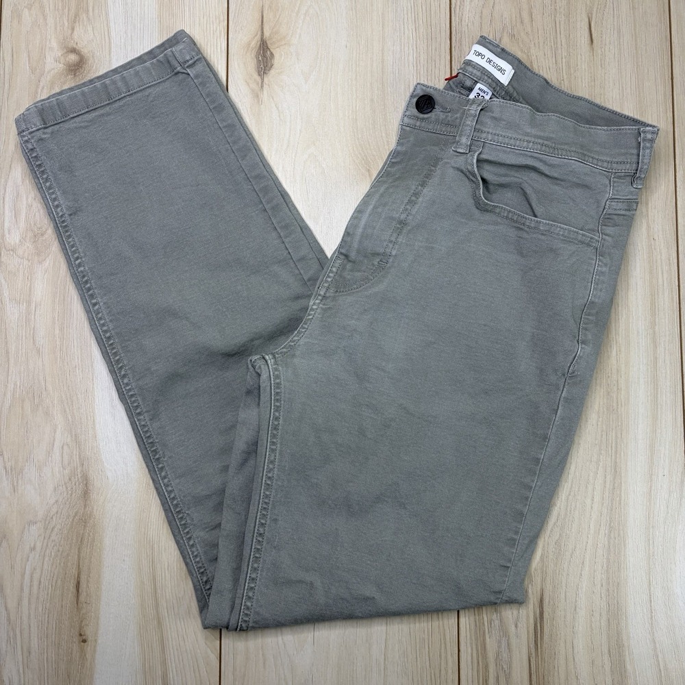 Topo Designs Dirt 5 Pocket Pants Mens 32x30 Gray Stretch